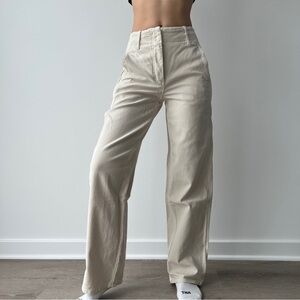 Aritzia Wilfred Free Ascendant Wide Leg Straight GD Birch Cream Pants Size 00